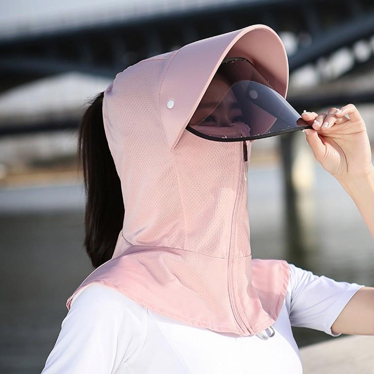 풀커버 썬바이저 햇빛가리개 썬캡(핑크) 자외선차단 모자