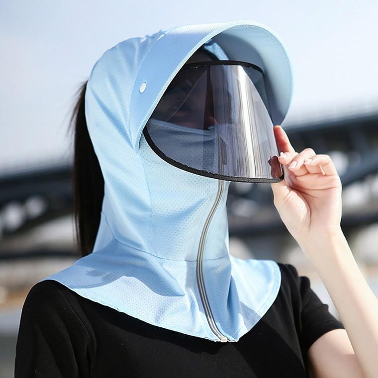 풀커버 자외선차단 썬바이저 얼굴 햇빛가리개 썬캡(스카이)
