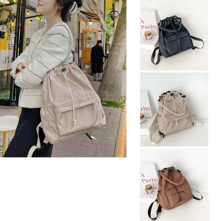 HL] 숄더백 백팩 여성 데일리 트윌 스트링 네추럴