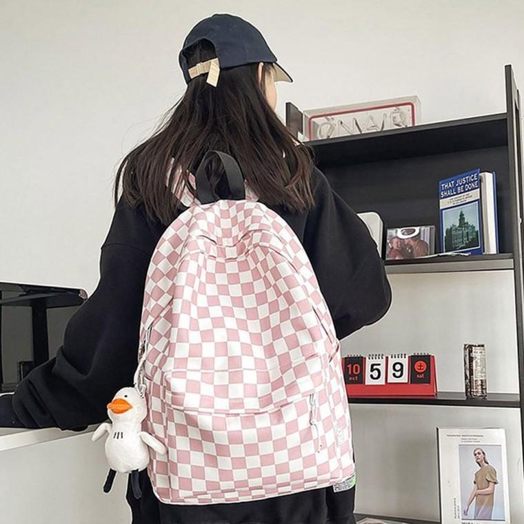 HL] 백팩 가방 체크 데일리 캐주얼 학생 가벼운 편한