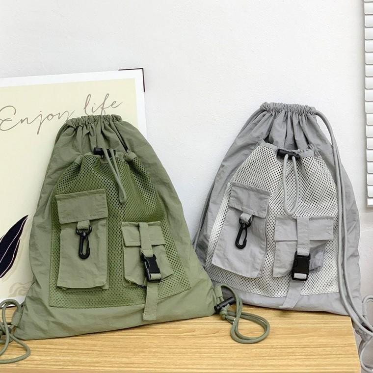 HL] 백팩 가방 포켓 여성 데일리 메쉬 조리 캐주얼
