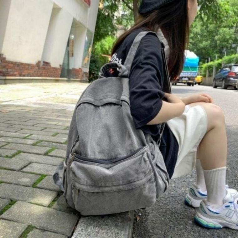 패션가방 베이직 캐주얼 백팩 데님