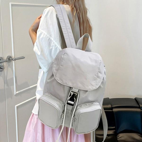 나일론 복조리 백팩 더블포켓 경량 데일리 학생 가방