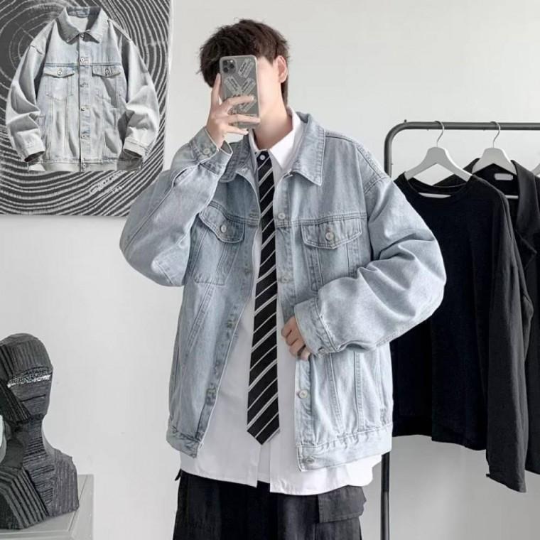 넉넉한 핏 자연스러운 멋 남자 연청 데님 자켓