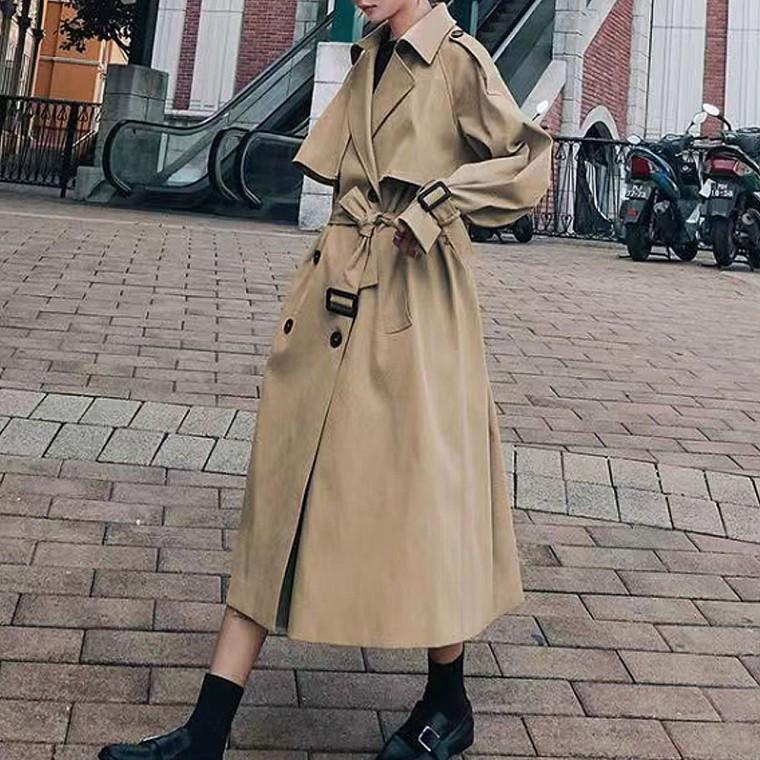 여자 가을 롱트렌치 코트 베이직 자켓
