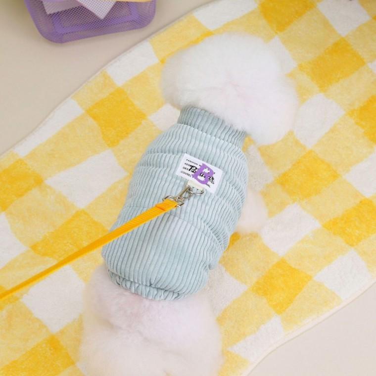 코듀로이 하네스 패딩자켓 강아지옷