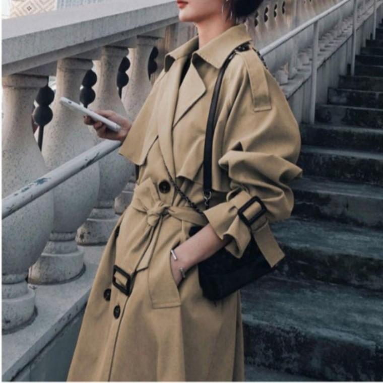 어텀 무드 클래식 트렌치코트 FSFD 0003 외투 자켓 트위드 여성 미군 원피스형 가디건 코트 레이어링 트렌