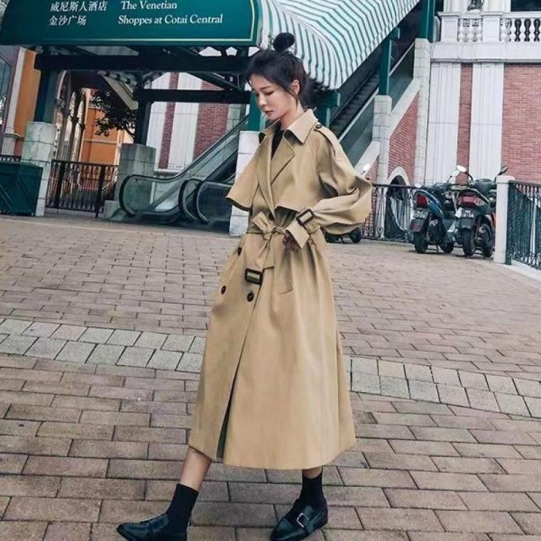 2 가을 베이직 트렌치코트 야상 트렌치코트 미노갤러리 자켓 롱패딩 코트 오버핏 여성 남아 원피스형 패션