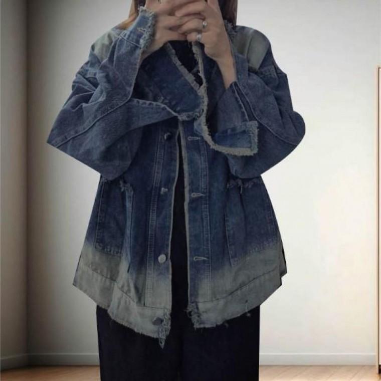 빈티지 패션 청 자켓 아우터 간절기 코디 꾸안꾸