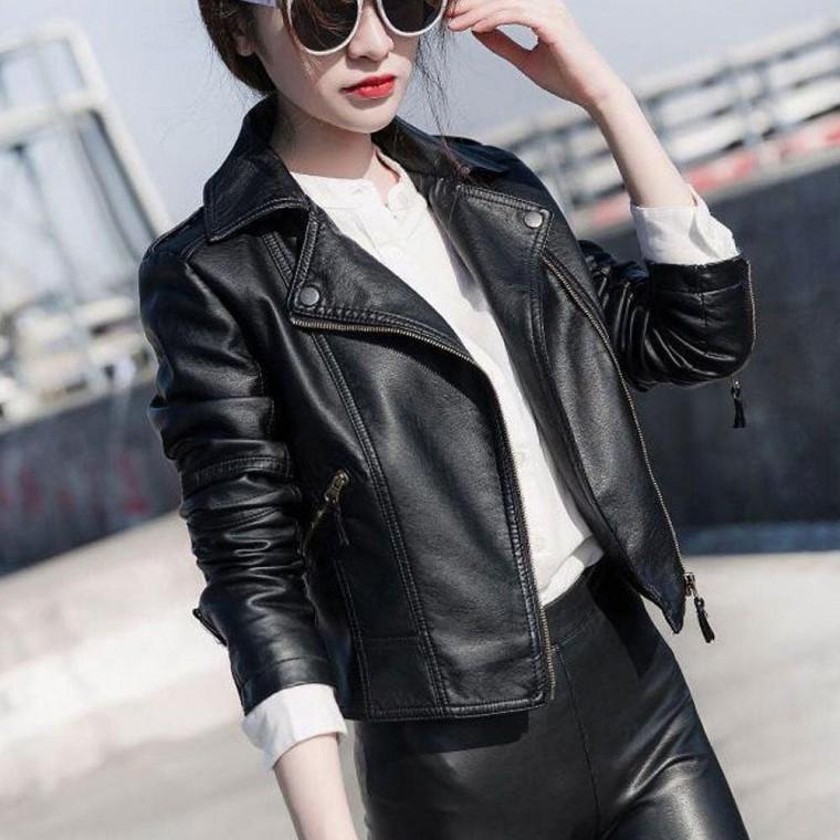 봄 가을 간절기 여성 슬림핏 라이더 가죽 자켓 점퍼