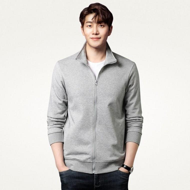 간절기 트레이닝 자켓 하이넥 남성 무지 스 집업