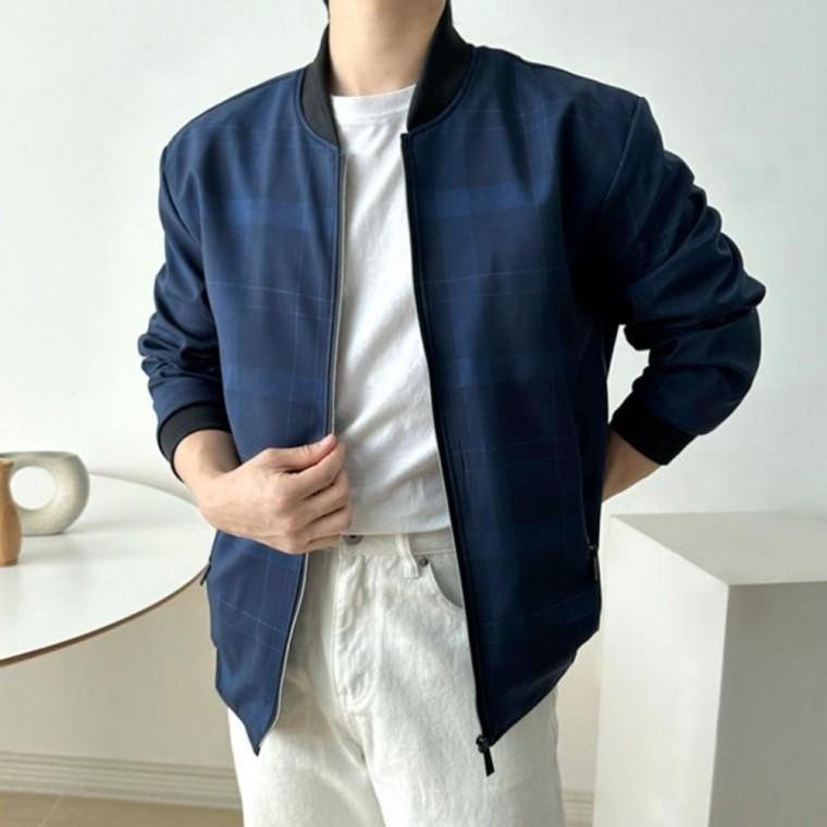 캐주얼 경량 점퍼 남성 블루종 봄잠바 항공 자켓 블루