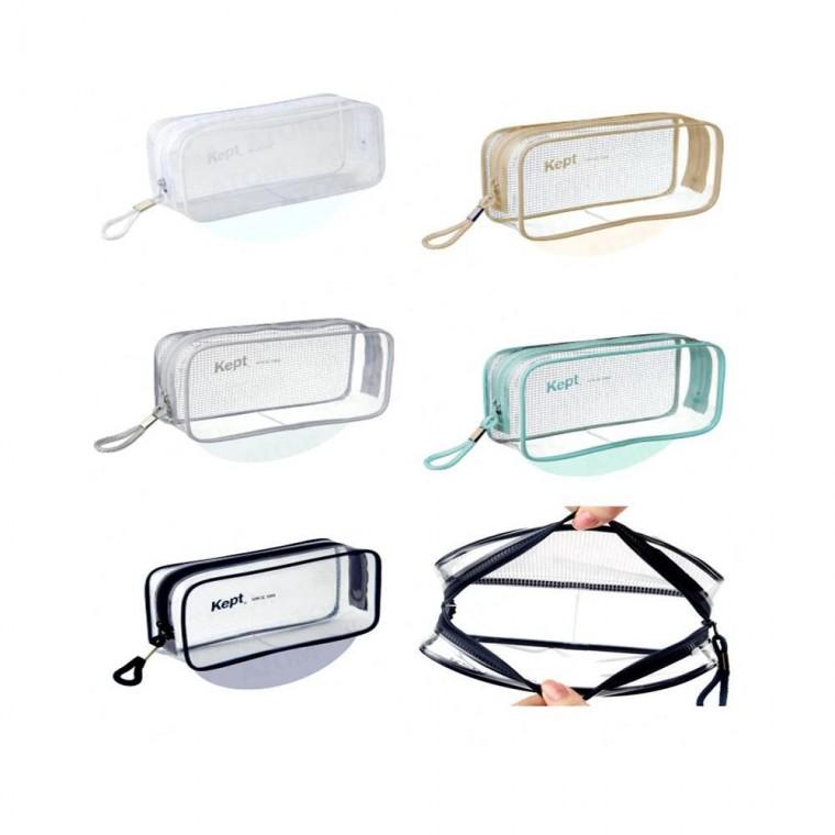 루미나D kept 사각 투명 다용도 파우치 겸 필통 가정용 주방용