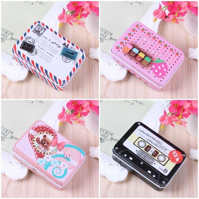 빈티지 틴케이스 미니 사각 다용도 철제 틴케이스