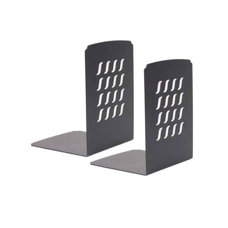 루미나D 형 철재 책받침대 북엔드 검정 2개입 가정용 주방용 다용도