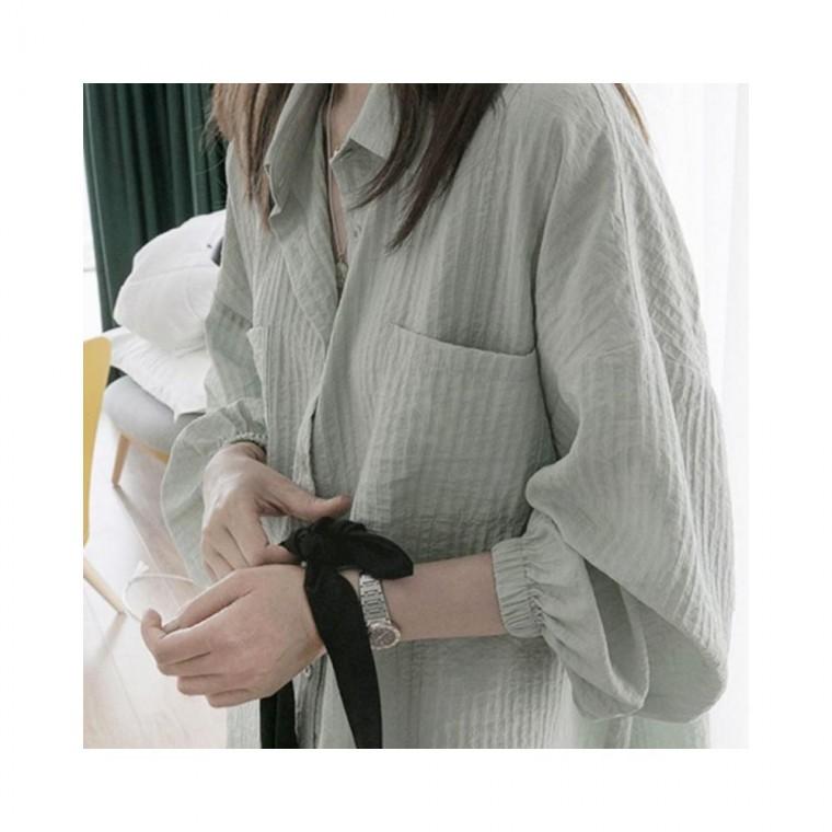 루미나D 봄가을 여성 루즈핏 긴팔 블라우스 셔츠 가정용 주방용 다용도