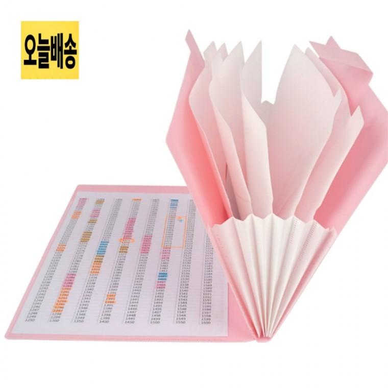 다목적 확장형 A4 아코디언 파일케이스 A4파일보관함 클리어A4파일케이스 다용도A4파일