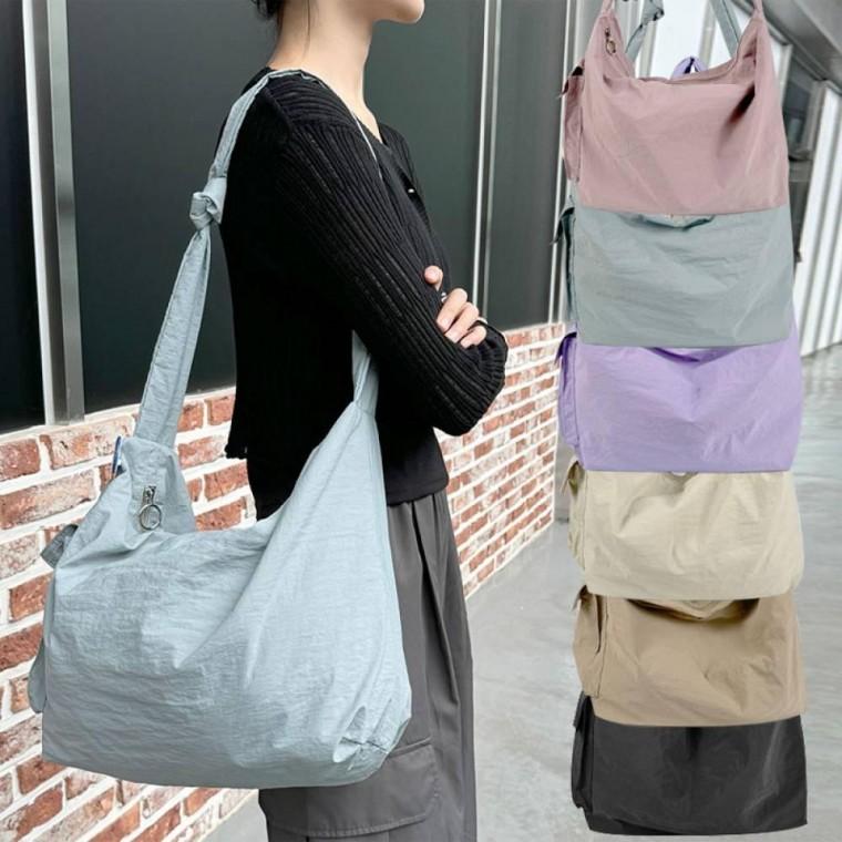 바스락 소재 나일론 가벼운 베이직 다용도 데일리백