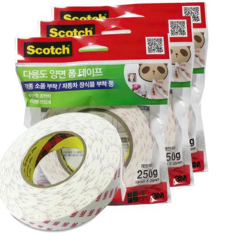 3M 강력 양면테이프 다용도 부착 고정 접착제 폼테이프 파티장 학교 욕실