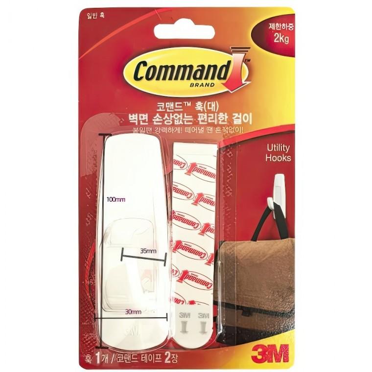 3M 벽걸이 접착식 후크 다용도 고리 걸이 행거 L 6P 벨트 옷 모자 주방