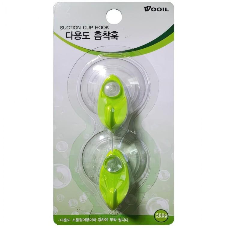 연두 플라스틱고리 화장실 욕실 다용도 소품 걸이 2P 행거 거실 큐방
