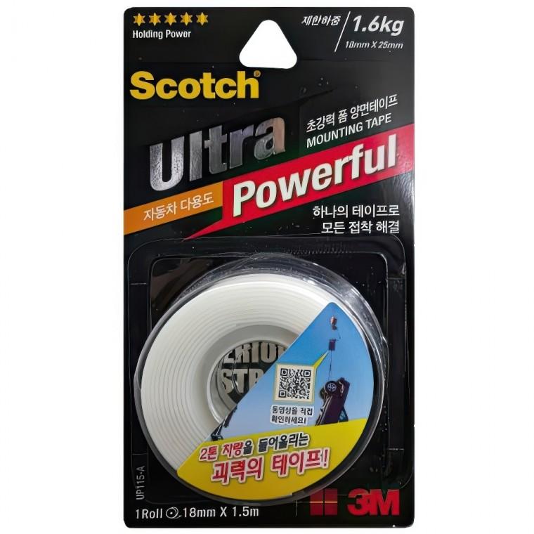 3M 초강력 폼 양면테이프 부착 고정 접착제 18mm 1.5m 주방 다용도 욕실
