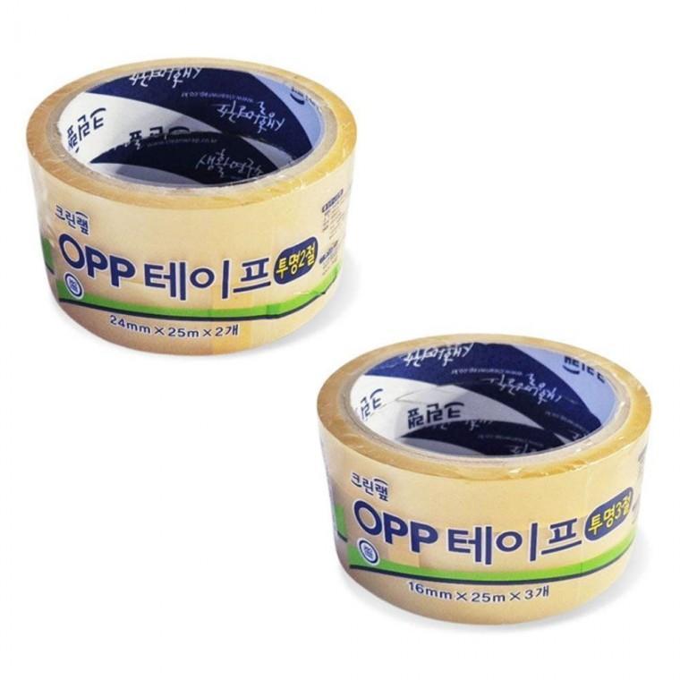 크린랩 OPP투명 테이프25M 2절 3절 다용도 박스테이프