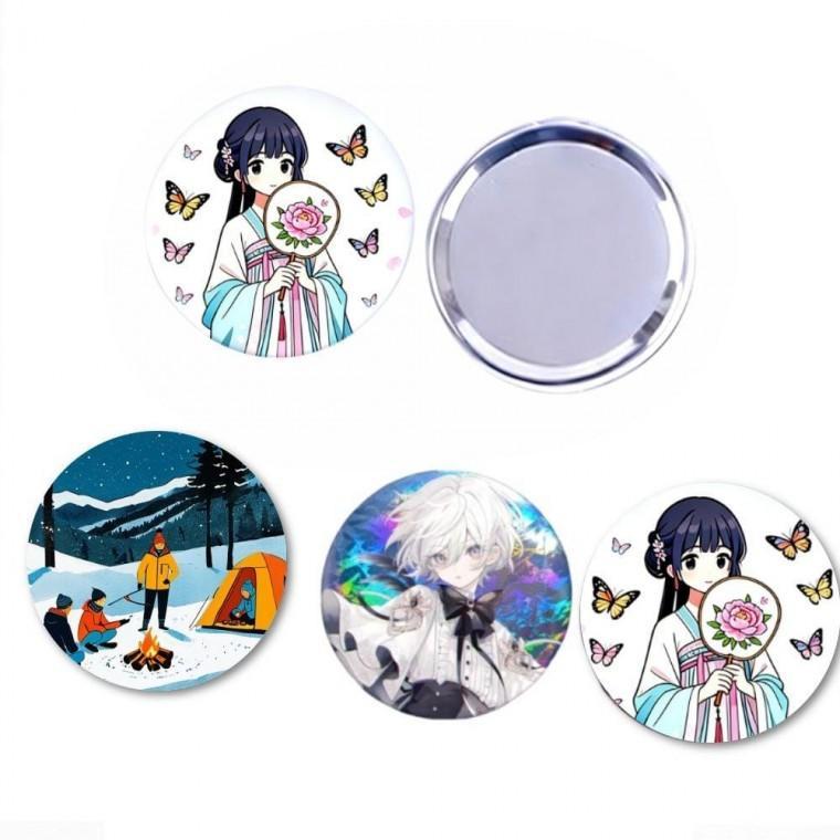 다용도 거울 핀버튼 메탈 원형 DIY 굿즈 58MM 100개