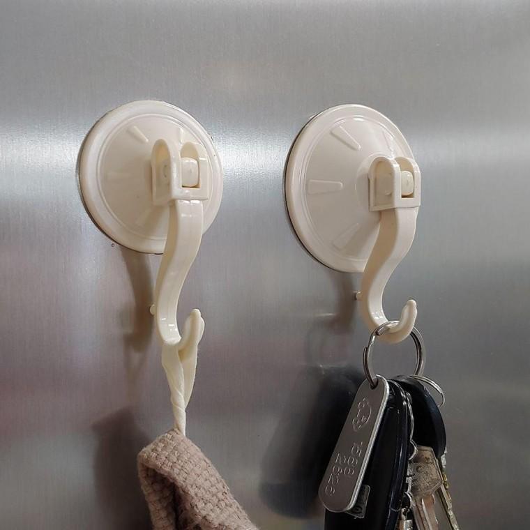 다용도 유리 타일 흡착식 후크걸이(소) 2P