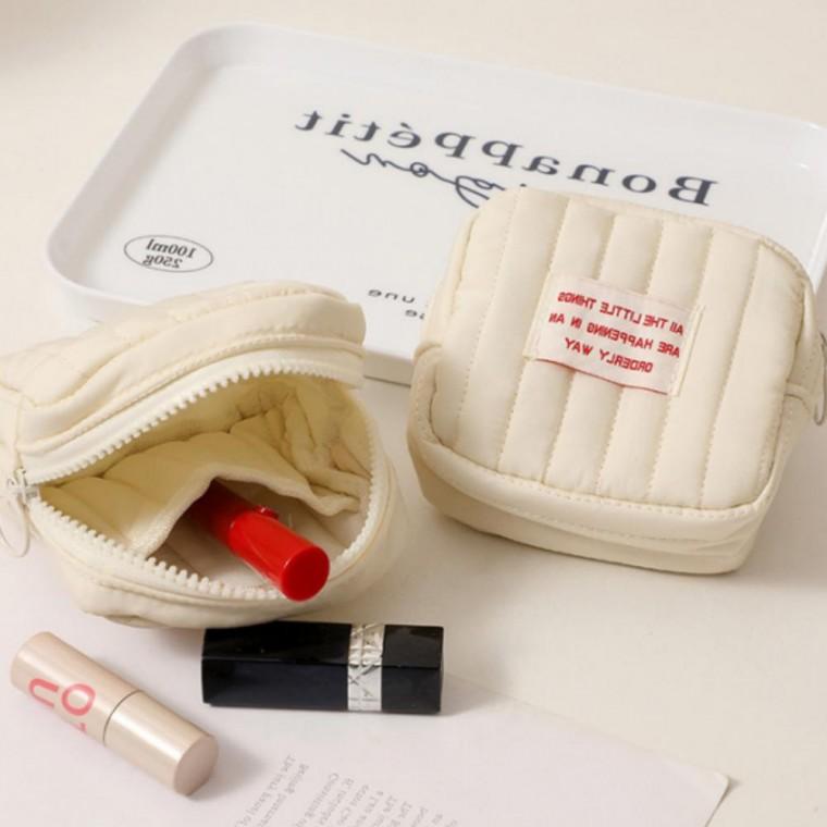 미니 엠보 사각 파우치 다용도 여행 포켓 화장품