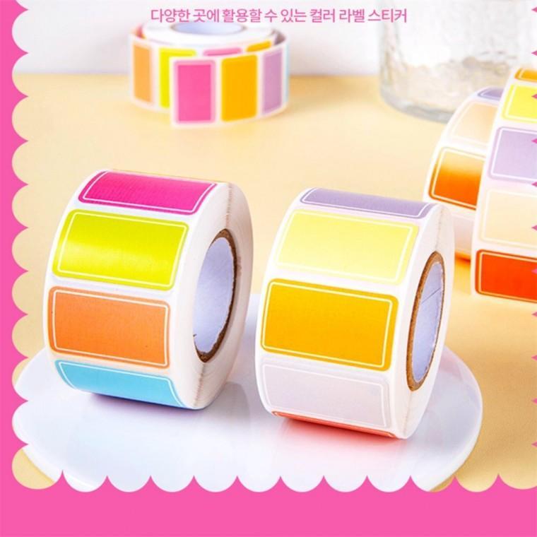 컬러 라벨 스티커 500매 컬러견출지 음식스티커 다용도견출지