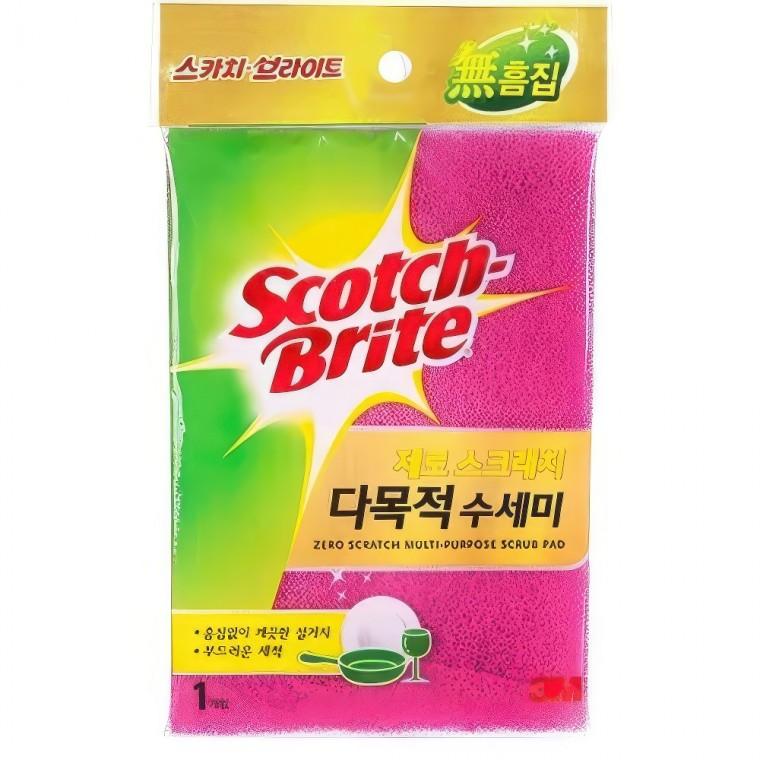 3M 노흠집 다용도 설거지 부직포 사각 수세미 1개 싱크대 청소 찌든때 컵