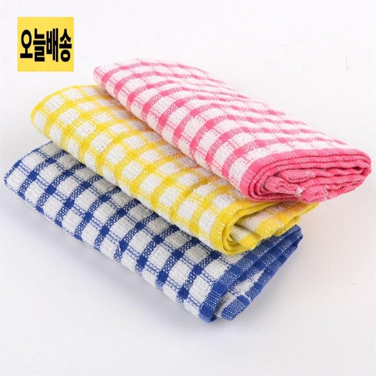 순면색상행주3매입 다용도행주 컬러행주 위생행주