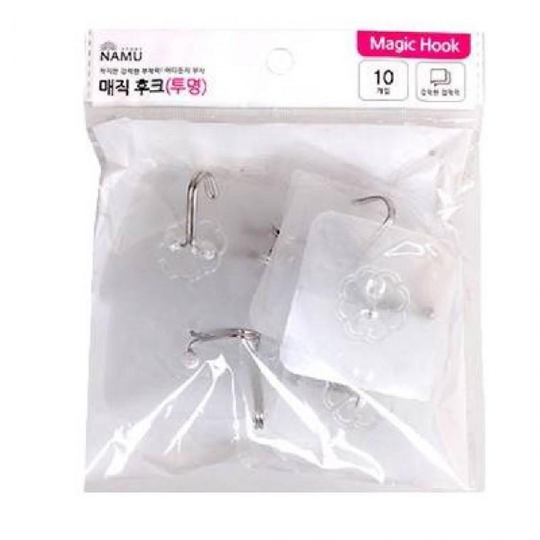 (10P) 투명 접착고리 접착식후크 후크걸이 다용도걸이 벽고리