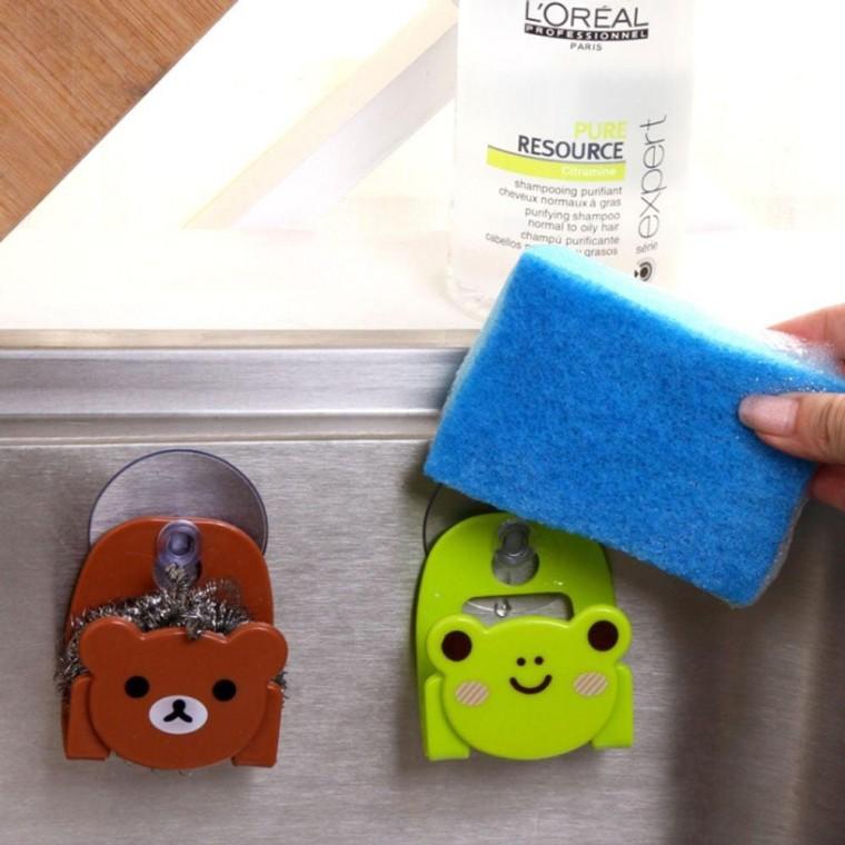 큐트 멀티 다용도 거치대 홀더 주방 욕실 수세미 비누 흡착 식거 틈새 동물 미니