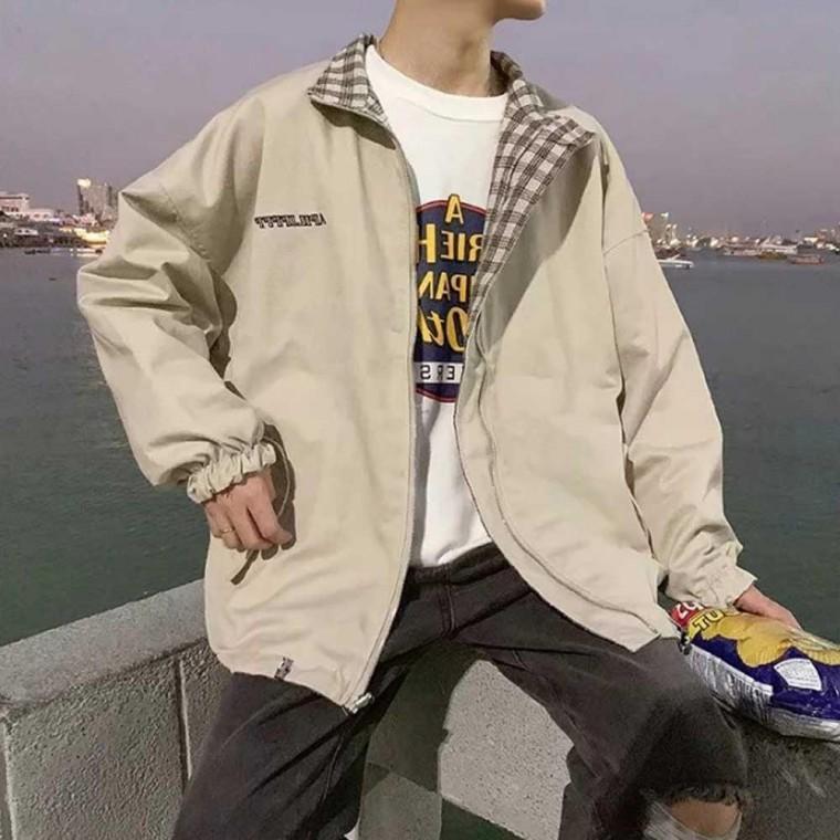 간절기 남자 룩 집업 점퍼 양면 바람막이 데이트 코디 간절기점퍼 남자