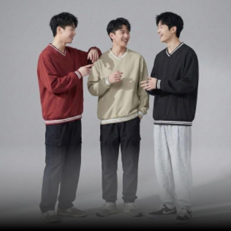 남성 간절기 바람막이 브이넥 아노락 방수 맨투맨