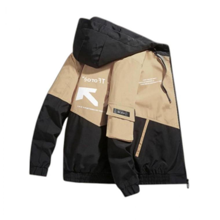 남성 배색 바람막이 후드 점퍼 집업 간절기 방풍 등산 캠핑 조깅 데일리