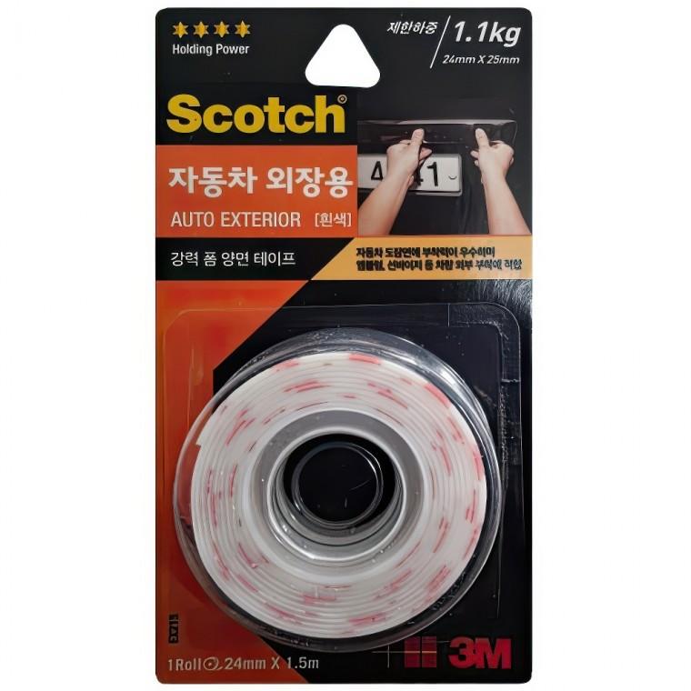 3M 차량용 자동차 부착 접착 강력 롤테이프 24mmx1.5M 수리 DIY 테잎