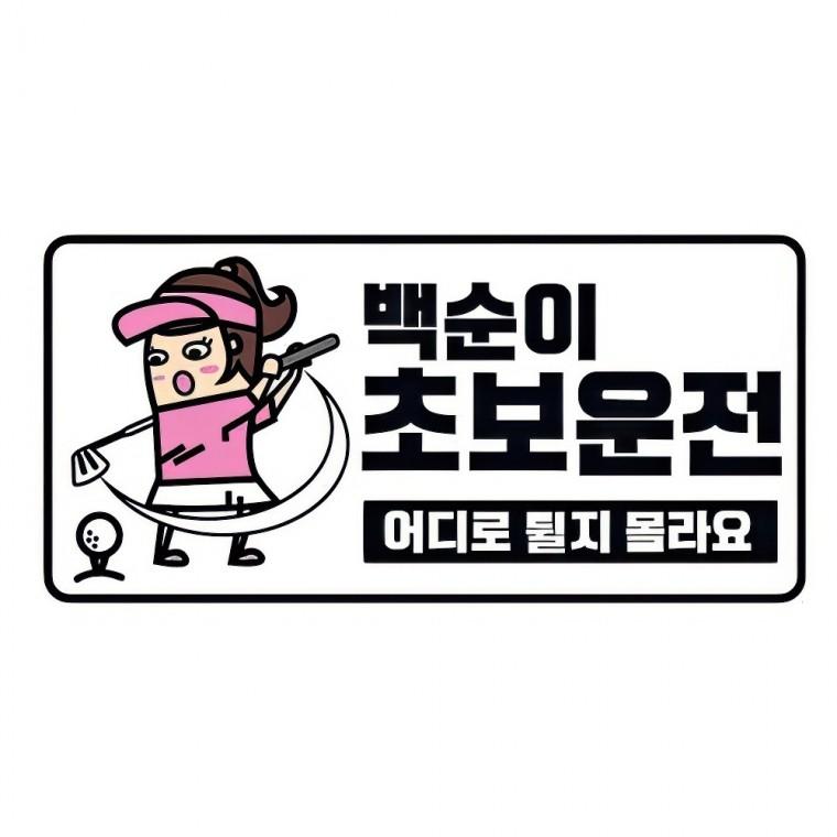 백순이 초보운전 차량용 알림 안내 스티커 시트지 사고방지 주의 자동차