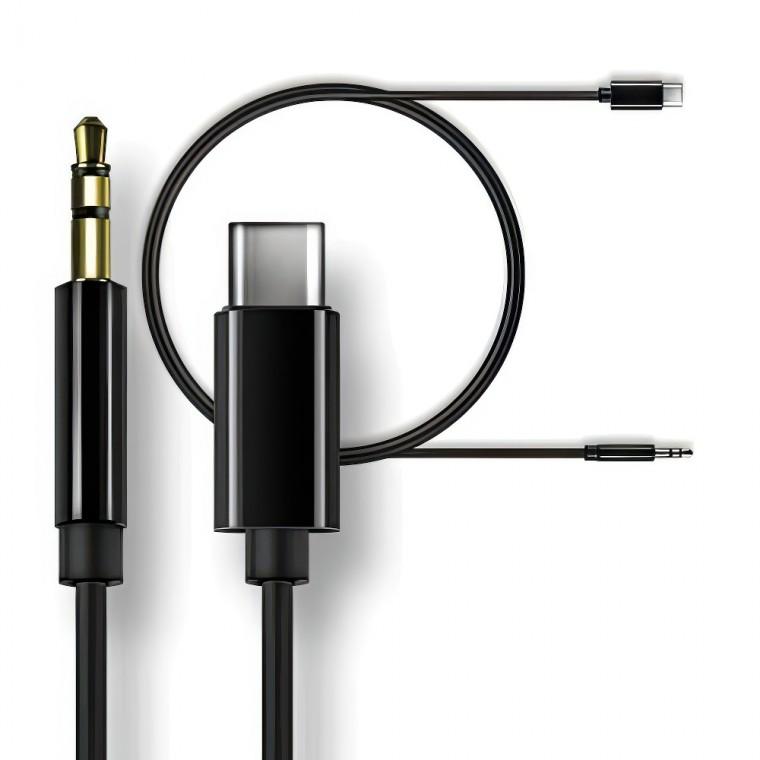 차량용 옥스 케이블 AUX 연결잭 3.5mm 3극 C타입 휴대폰 스피커 헤드셋