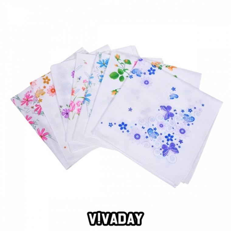 VIVADAY-SC89 꽃프린팅 이중가제 손수건