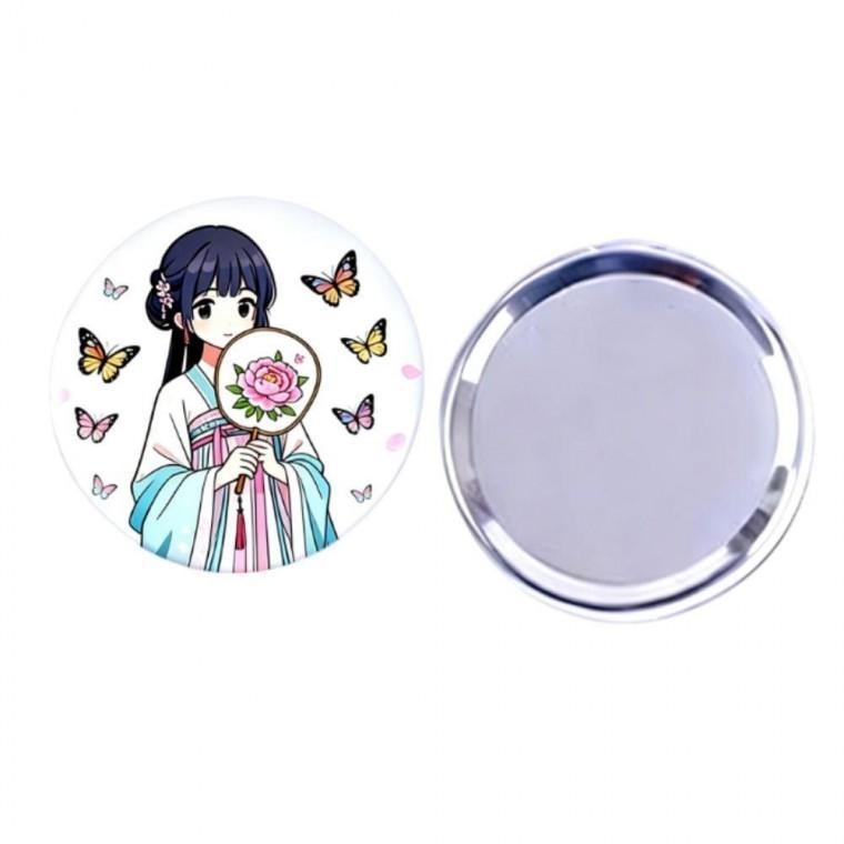 58MM 원형 메탈 거울형 핀버튼 DIY 만들기 100개입