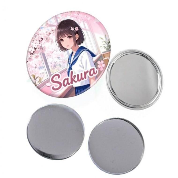 DIY 재료 거울 핀버튼 원형 메탈 제작 58MM 100개입 핀뱃지 핀 메탈 58mm 버튼 프레스