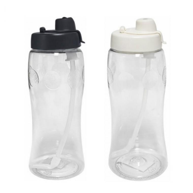 휴대용 여행용 투명 빨대 물통 클리어 물병 600ml