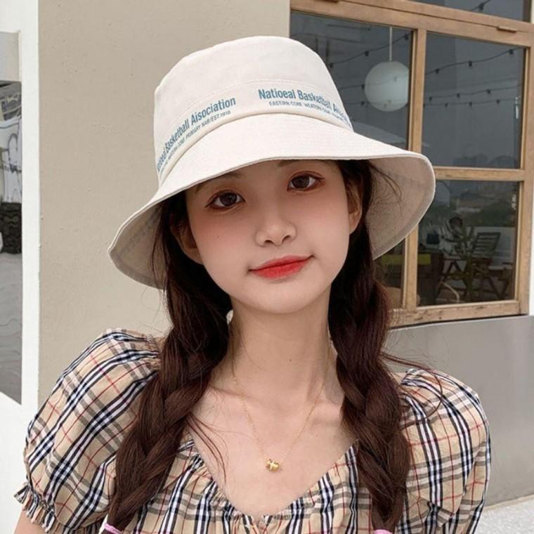 미들 레터링 스트랩 벙거지 모자 선캡 썬캡