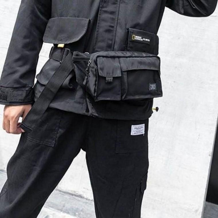남성 웨이스트백 멀티포켓 스트랩 힙색 러닝가방 크로스백