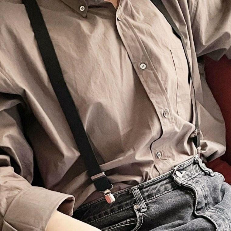 컬러 멜빵 바지 성인용 블랙 스트랩 오버롤 팬츠