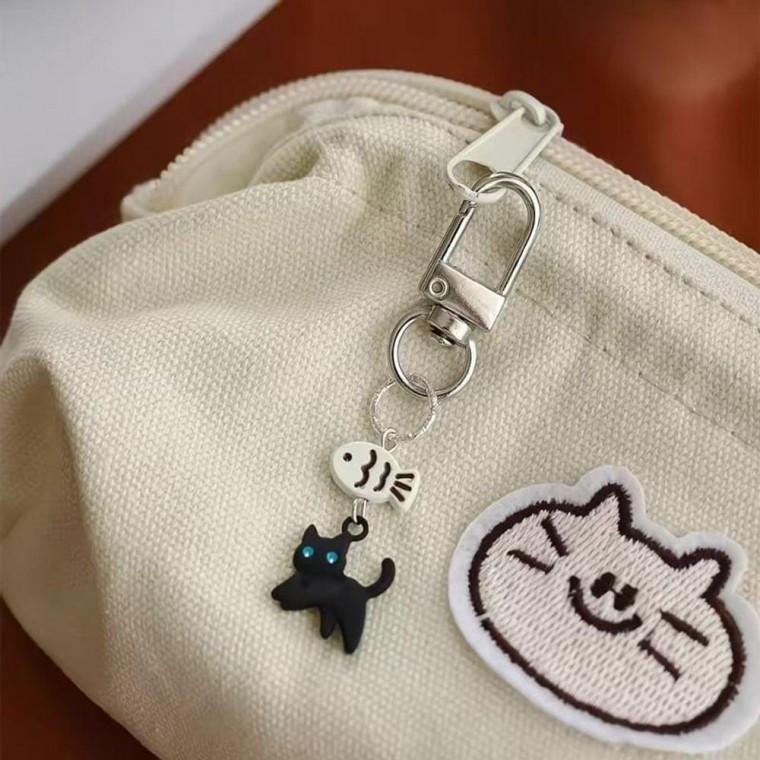 귀여운 고양이 휴대폰 스트랩 키링 4p 열쇠고리 장식 소품 단체 선물 만들기 제작