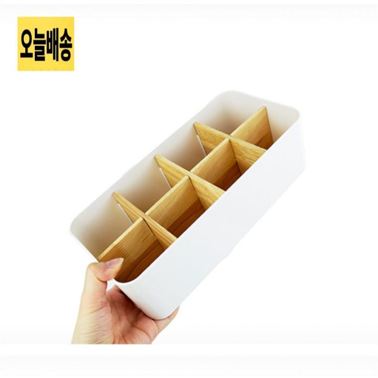 8칸 원목수납함 화장품수납함 주방수납정리함 원목모듈수납함